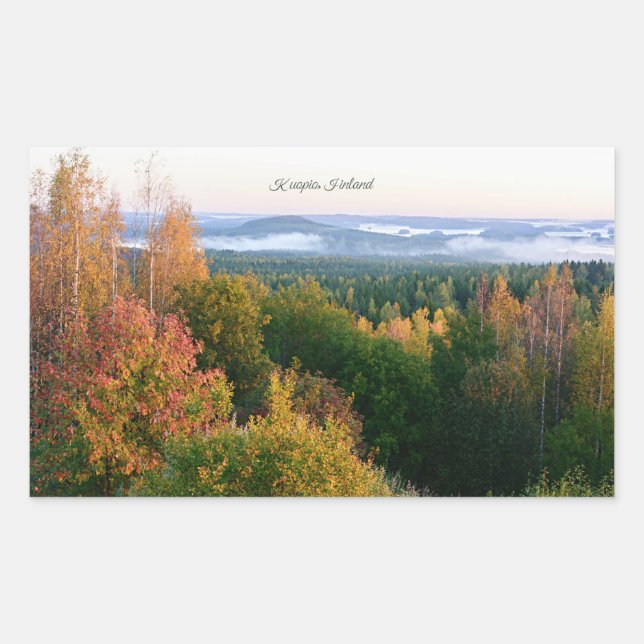 Sticker Rectangulaire Kuopio, Finlande, paysage d'automne, (Devant)