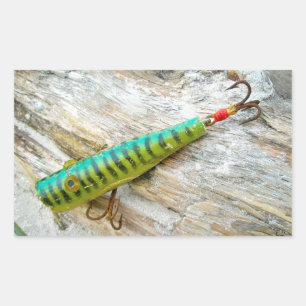 Sticker Rectangulaire L Cooper Goo Goo Eyes Antique Pêche Lure