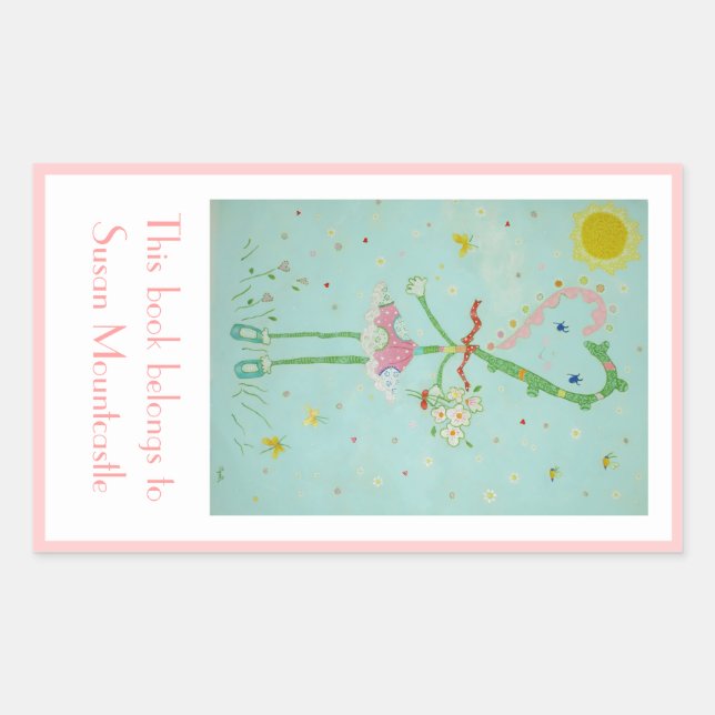 Sticker Rectangulaire La bibliothèque Miss Valentine (Devant)