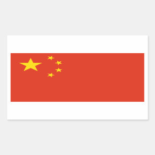 Sticker Rectangulaire La Chine/drapeau chinois. La République populaire