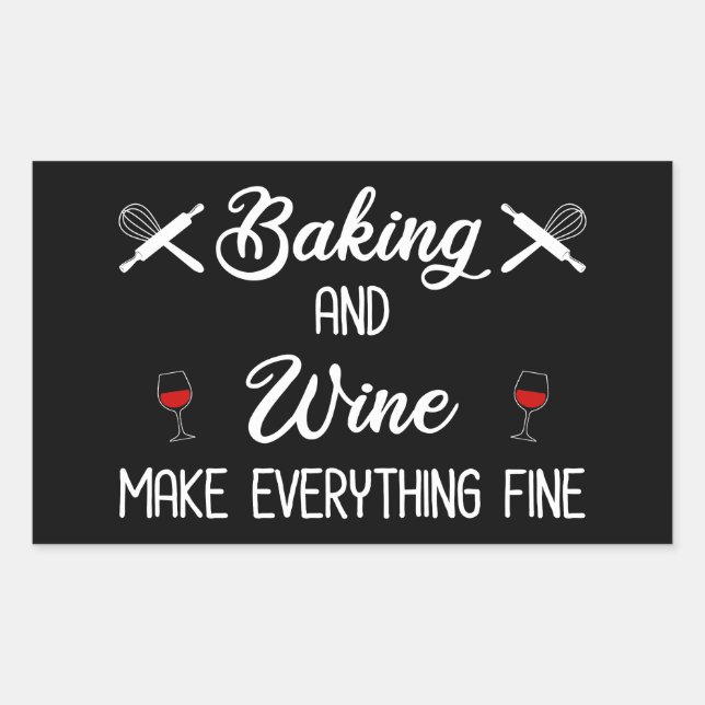 Sticker Rectangulaire La Cuisine Et Le Vin Font Tout Bien (Devant)