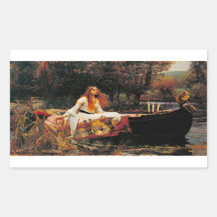 Sticker Rectangulaire La Dame de Shalott, ch. 1888 par John Waterhouse