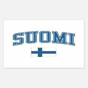 Sticker Rectangulaire La Finlande + Drapeau