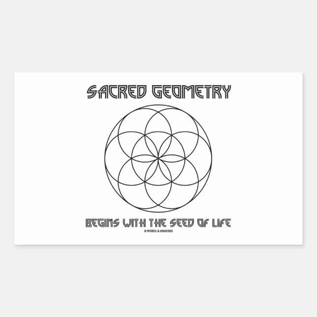 Sticker Rectangulaire La Géométrie Sacrée Commence Avec Les Semences De  (Devant)