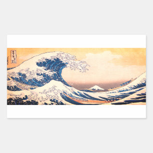 Sticker Rectangulaire La Grande Vague - L'art japonais
