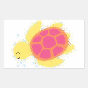 Sticker Rectangulaire La jolie tortue de mer