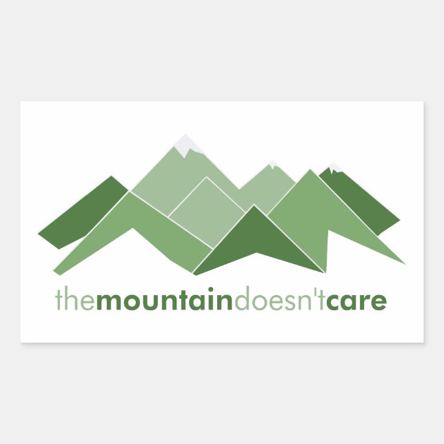 Sticker Rectangulaire La montagne s'en fiche (Devant)