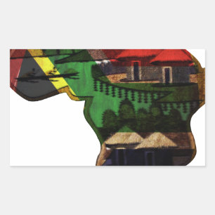 Sticker Rectangulaire La mosaïque africaine en effervescence : Art Motif
