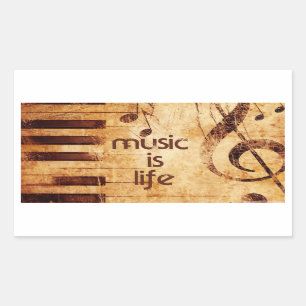 Sticker Rectangulaire La musique est la vie