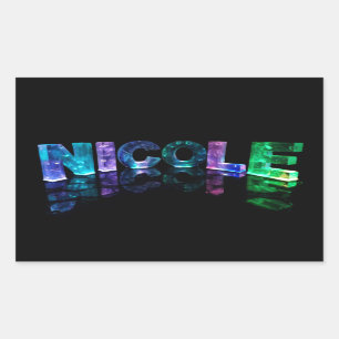 Sticker Rectangulaire La Nicole nommée dans 3D s'allume (la