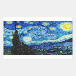 Sticker Rectangulaire La nuit étoilée - Van Gogh