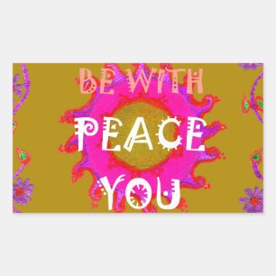 Sticker Rectangulaire La Paix Inspirante Soyez Avec Vous Design Vector A