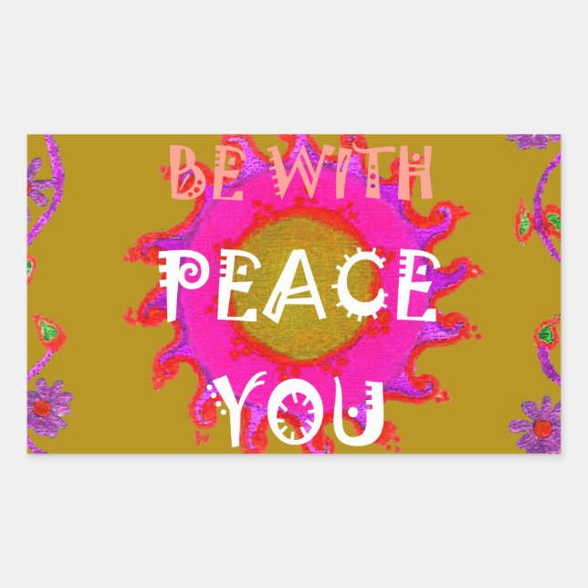 Sticker Rectangulaire La Paix Inspirante Soyez Avec Vous Design Vector A (Devant)