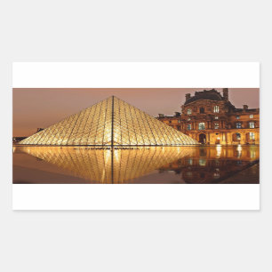 Sticker Rectangulaire La Pyramide du Louvre dans la cour du Louvre