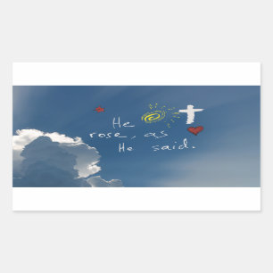 Sticker Rectangulaire La résurrection de Pâques qu'il est Jésus levé