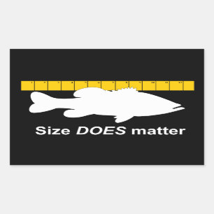 Sticker Rectangulaire "La taille importe" - Funny pêche basse