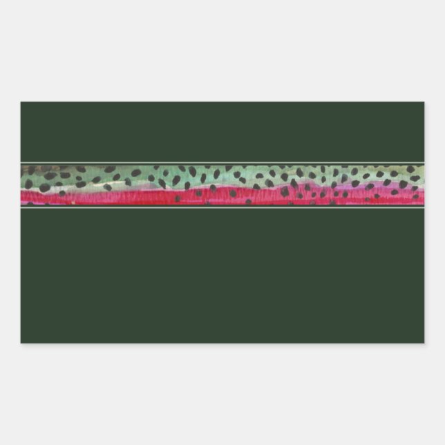 Sticker Rectangulaire La truite arc-en-ciel (Devant)