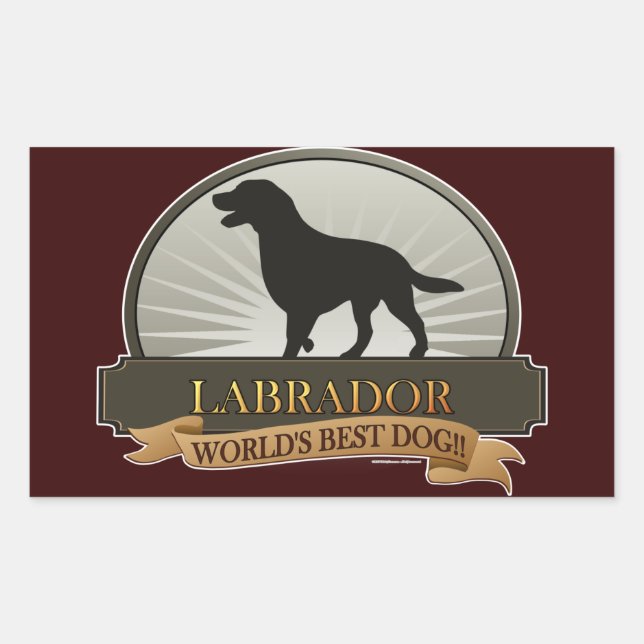 Sticker Rectangulaire Labrador Retriever (Devant)
