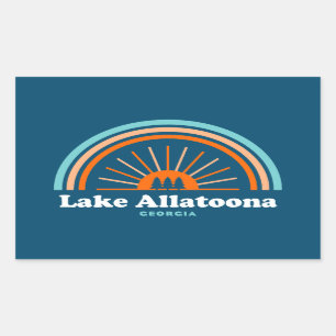 Sticker Rectangulaire Lac Allatoona Géorgie Arc en arc-en-ciel