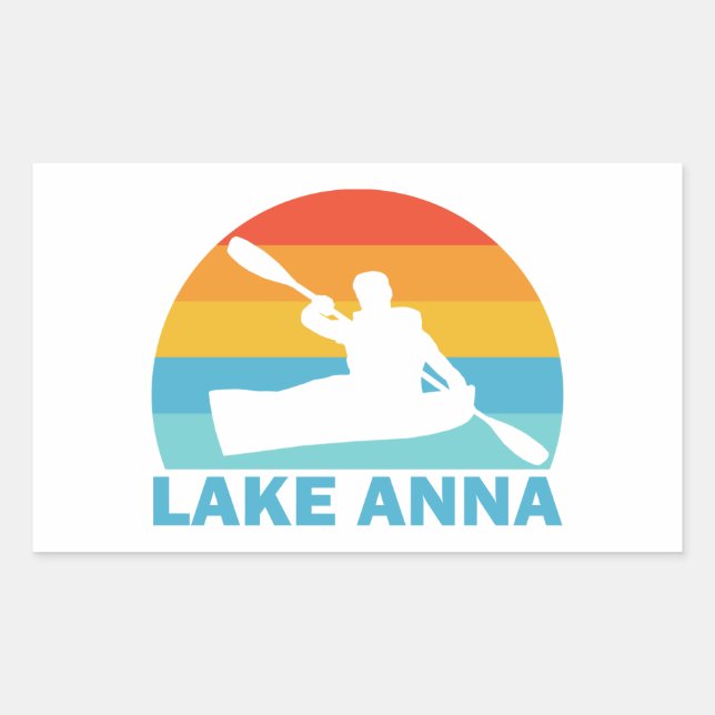 Sticker Rectangulaire Lac Anna Virginia Kayak (Devant)