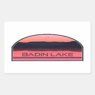 Sticker Rectangulaire Lac Badin Caroline du Nord Lever rouge