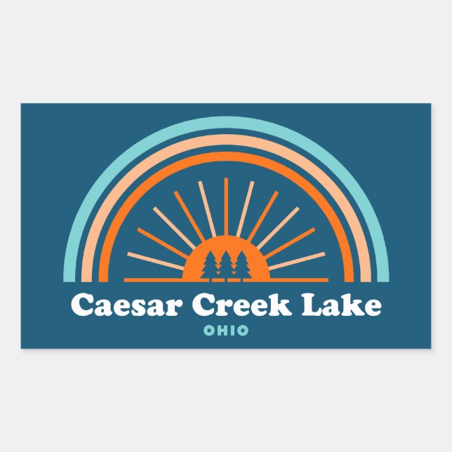 Sticker Rectangulaire Lac Caesar Creek Ohio Rainbow (Devant)
