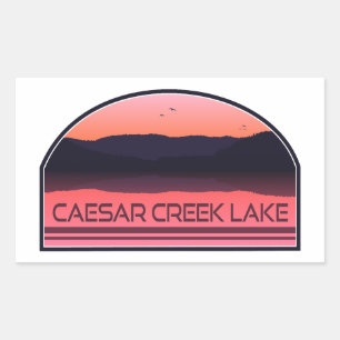 Sticker Rectangulaire Lac Caesar Creek Ohio Red Sunrise