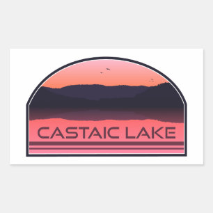 Sticker Rectangulaire Lac Castaic Californie Red Sunrise