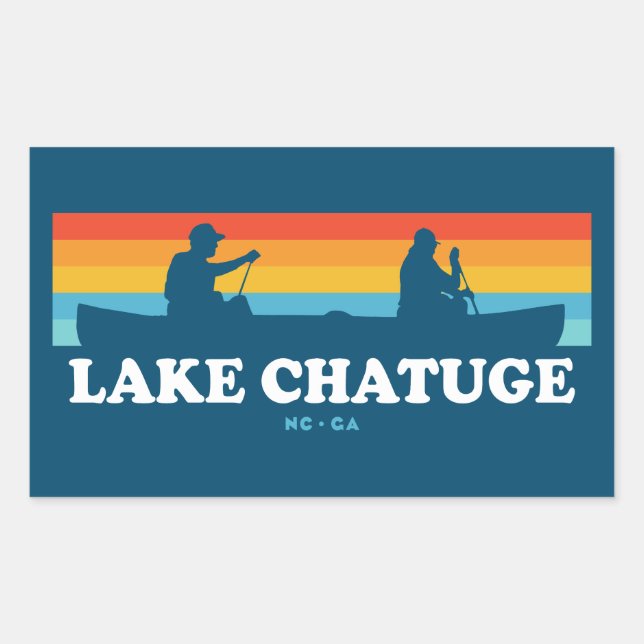 Sticker Rectangulaire Lac Chatuge Caroline du Nord Georgia Canoe (Devant)