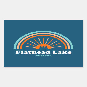 Sticker Rectangulaire Lac Flathead Montana Arc en ciel