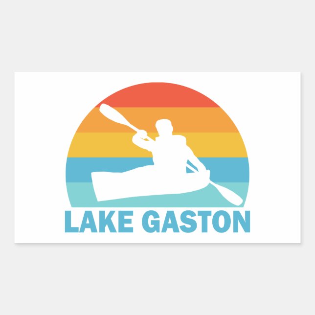 Sticker Rectangulaire Lac Gaston Caroline du Nord Virginie Kayak (Devant)
