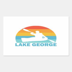Sticker Rectangulaire Lac George New York Kayak