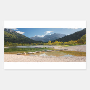 Sticker Rectangulaire Lac Jasna dans les Alpes slovènes à l'automne