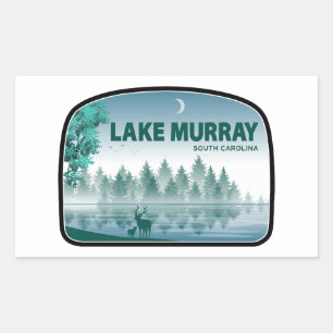 Sticker Rectangulaire Lac Murray South Carolina Cerf