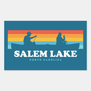 Sticker Rectangulaire Lac Salem Caroline du Nord Canoë