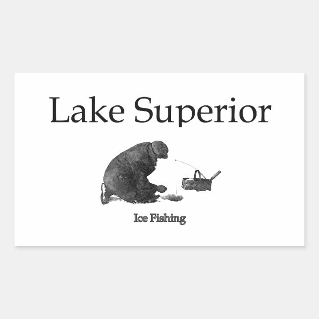 Sticker Rectangulaire Lac Supérieur Pêche sur glace (Devant)