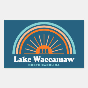 Sticker Rectangulaire Lac Waccamaw Caroline du Nord Arc en ciel