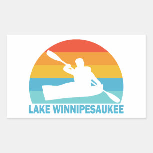 Sticker Rectangulaire Lac Winnipesaukee New Hampshire Kayak