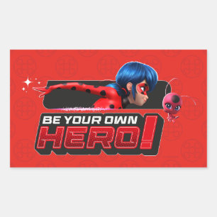 Sticker Rectangulaire Ladybug et Tikki   Soyez Votre Propre Héros !
