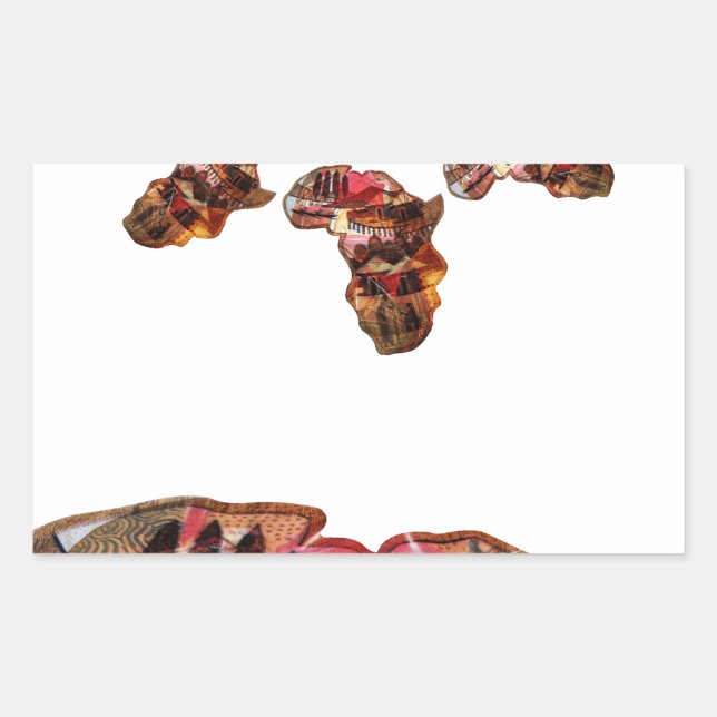 Sticker Rectangulaire L'Afrique en mouvement : Carte Kaleidoscope (Devant)