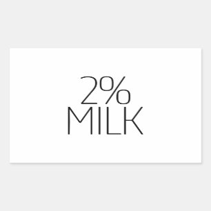 Sticker Rectangulaire Lait 2 % lisse