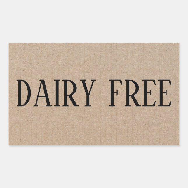 Sticker Rectangulaire Lait sans allergie Safe culinaire (Devant)