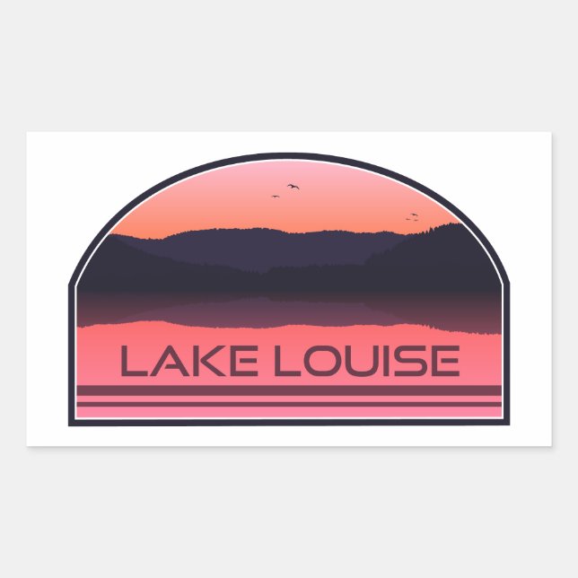 Sticker Rectangulaire Lake Louise Parc national Banff Red Sunrise (Devant)