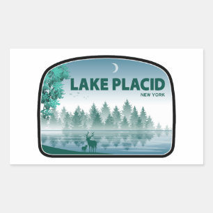 Sticker Rectangulaire Lake Placid New York Deer