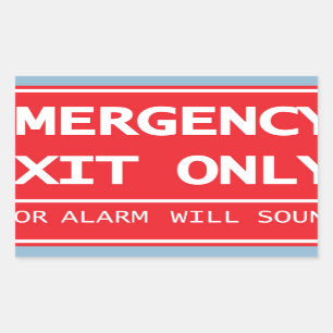 Sticker Rectangulaire L'alarme de porte de sortie de secours seulement