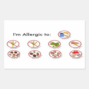 Sticker Rectangulaire L'allergie alimentaire 100% Libre choisissent