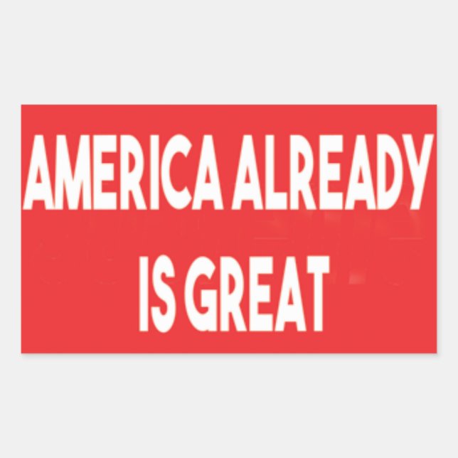 Sticker Rectangulaire L'Amérique est déjà grande (Devant)