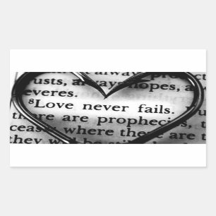 Sticker Rectangulaire L'amour n'échoue jamais l'autocollant