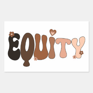 Sticker Rectangulaire L'amour pour la paix et l'équité