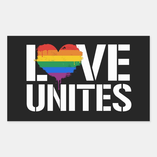 Sticker Rectangulaire L'amour unit (Devant)